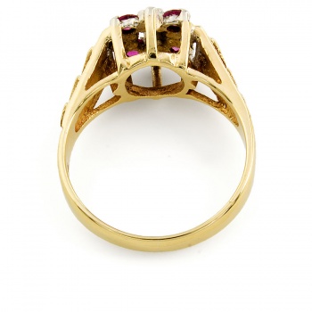 9ct gold Ruby / Diamond Cluster Ring size N